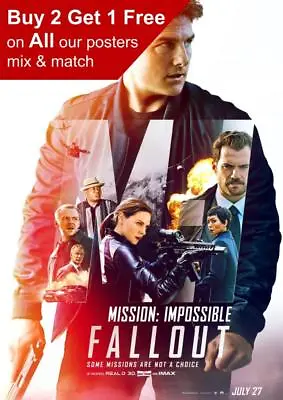 Mission Impossible Fallout Teaser Poster A5 A4 A3 A2 A1 • £3.99