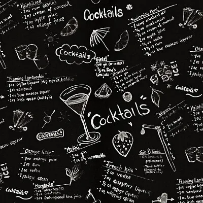 Erismann Instawalls Cocktail Bar Recipes Faux Chalk Board Effect Wallpaper • £8.99