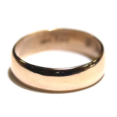 14k Yellow Gold Mens Womens Wedding Band 4.7g 6.0mm Wide Size 9.5 Ring Estate • $234.99