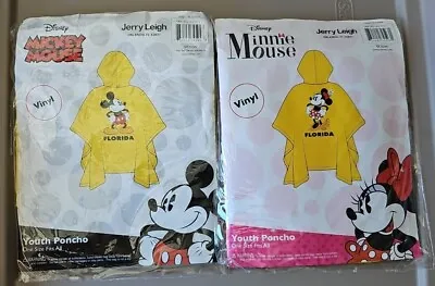 DISNEY Mickey Minnie Mouse 100% Waterproof Poncho YOUTH One Size His Her • $29.99