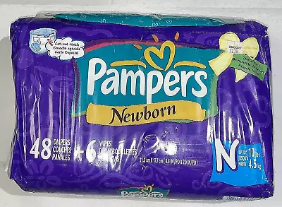 Vintage VTG 2000 Pampers Newborn Diapers 40 Count With 6 Wipes Sealed • $425