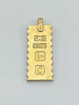 Vintage 9ct Gold Ingot Pendant 1977 • £395