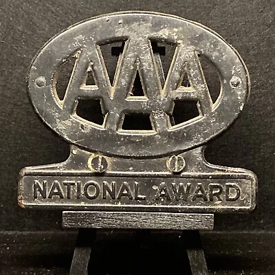 Vintage AAA NATIONAL AWARD License Plate Topper  RARE!!! • $50