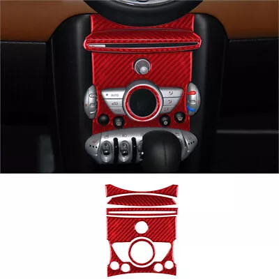 For Mini Cooper 07-10 Red Carbon Fiber Interior Central Console Cover Trim 5Pcs • $22.66