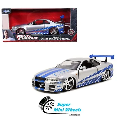 Jada 1:24 Fast & Furious Brian’s 2002 Nissan Skyline GT-R R34 #97158 • $22.99