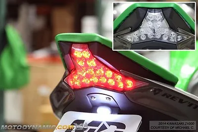 Fit 14-16 Kawasaki Z1000 16-20 Ninja ZX10R Integrated LED Tail Light CLEAR LENS • $109.95