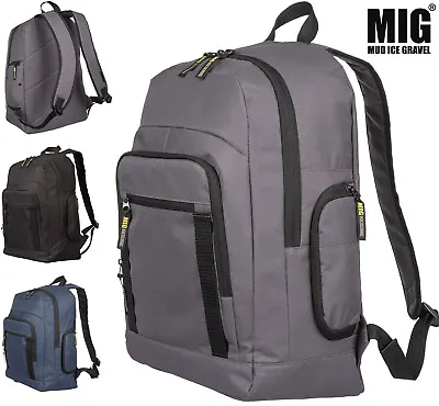 MIG Mens Large Backpack Rucksack - WORK TRAVEL SCHOOL HIKING BUSINESS CASUAL • £14.99