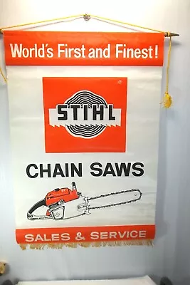 Vintage Stihl Chainsaw Dealership Banner 60's N.O.S 26 X34  Old Logo • $382.50