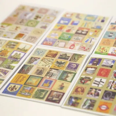 80 Pcs Vintage Stamp Sticker Ephemera Stamps For Journal Scrapbooking Notebooks • £3.50