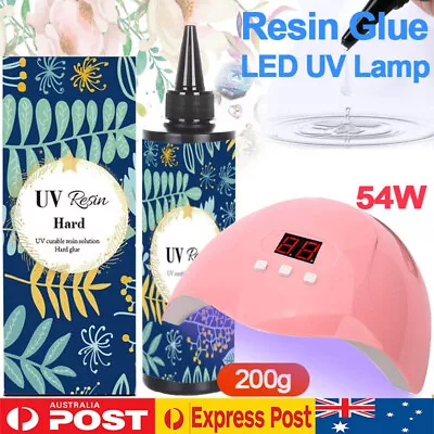 Hard UV Resin 200g Glue Crystal UV Light Ultraviolet Curing Lamp Epoxy Crafts • $28.99