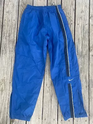 Vintage 90s Nike Windbreaker Track Pants Embroidered Swoosh Men’s L Blue • $19.98