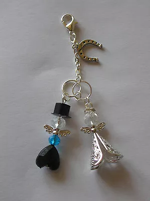 £7.99 • Buy Something Blue Bride /Groom/Horseshoe Wedding Charm Good Luck Gift CRYSTAL