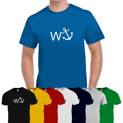 £8.95 • Buy W Anchor Funny Mens Cotton Tee T-Shirt Top Gift Unisex Multi Colours