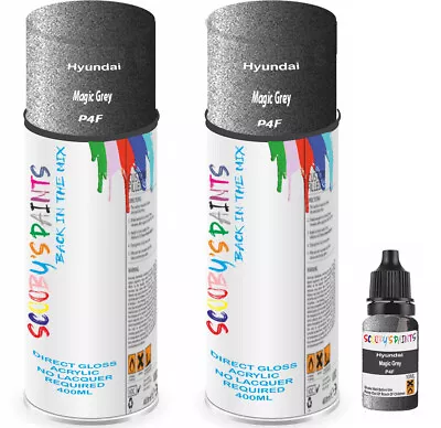 For Hyundai Aerosol Spray Paint Magic Grey P4F Car Scratch Fix Repair Twin Pack • £23.99