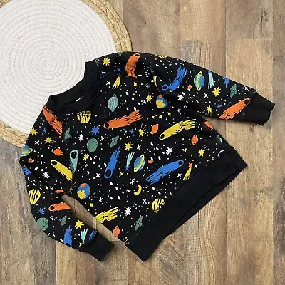 Hanna Andersson Space Rockets Galaxy Print Sweatshirt Size 4 • £10.34