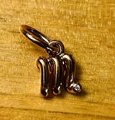 $35 • Buy Genuine Pandora Rose Gold Charms “M” With Crystal, Brand New