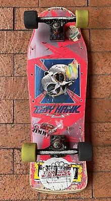 Vintage Powell & Peralta Skateboard 1980s Tony Hawk Pro Model Pink Iron Cross • $1250