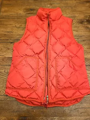 J Crew Women's Zip Up Puffer Vest Red Size M Medium EUC • $20.50