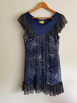 Max C London Size S Chiffon Style Tunic Dress - Blue • £3.50