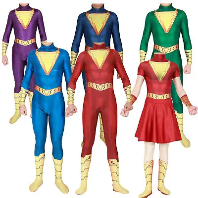 £26.40 • Buy Shazam 2 Fury Of The Gods Jumpsuits Superhero Adult Kids Bodysuit Zentai Costume