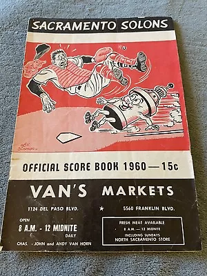 1960 Sacramento Solons Program Scorebook Pacific Coast League Baseball PCL Minor • $28.50