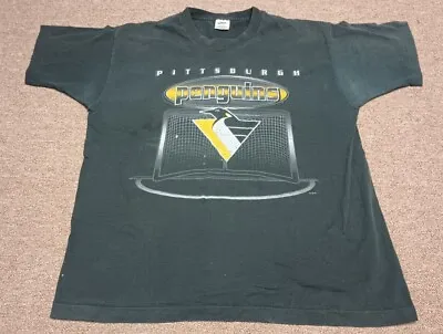 Vintage Pittsburgh Penguins T-shirt  Official Fan Single Stitch 90's XL • $14.99