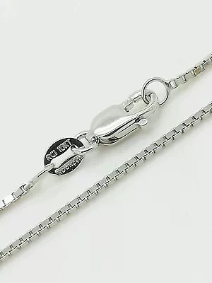 10k Solid White Gold Box Link Necklace Pendant Chain 16  - 24  1.0mm  • $182.43