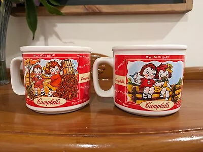 1998 Campbell Soup Cups Set Of 2 Campbell Kids Enjoying Four Seasons Of Fun • $28