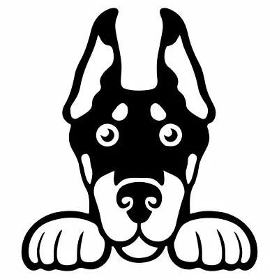 £3.89 • Buy 5.5  PEEKING DOBERMAN PINSCHER Vinyl Decal Sticker Car Rescue Pet Dog Puppy
