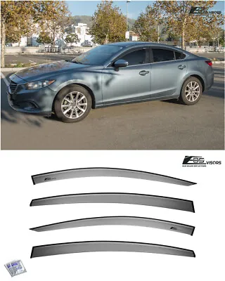 For 14-Up Mazda 6 | EOS Visors JDM Tape-On Side Vent Window Rain Deflectors • $32.99