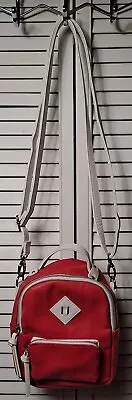 Mossimo Red & White Convertible Mini Backpack Purse Zip Pockets 9  X 7  EPOC #2 • $14.99