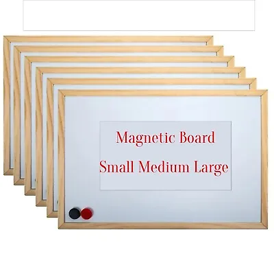 Magnetic Notice Board Small Medium Large Dry Wipe White Board Home School Office • £2.69