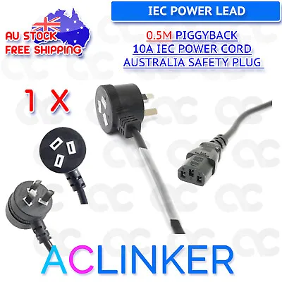 Black 3Pin Or Piggyback Plug Main Power LeadCord 240V 3Pin 10amp 1.8-30M SAA • $9.50