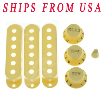 $4.65 • Buy KAISH Strat ST Pickup Covers Strat Knobs Switch Tip Cream Quality