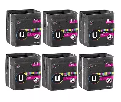 6 X U By Kotex Ultrathins Super With Wings 12 Pads • $55.14