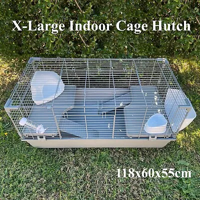 X-Large Metal Indoor Rabbit Guinea Pig Cage Hutch With Ferret Toilet 118cm • $160