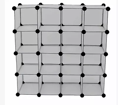 Interlocking 16 Compartment Shoe Organiser Storage Cube Rack  • £16.99