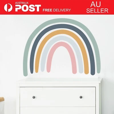 Self-adhesive Removable Wall Sticker & Decal | Teal Rainbow | Kids&Nursery Room • $14.35