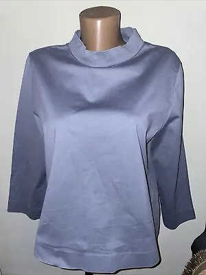 £8.99 • Buy Cos Top Grey Blue Sailor Smock Long Sleeve Large Cotton 44 In Chest