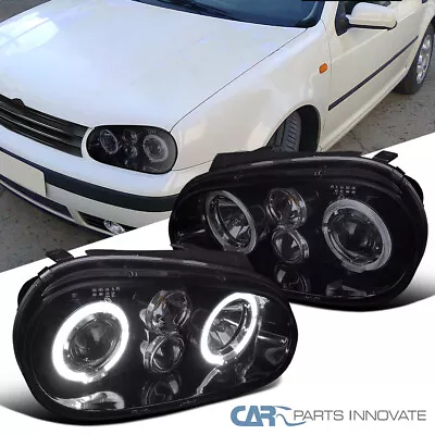 New!! Glossy Black For 99-06 Golf GTI R32 Mk4 Smoke Halo Projector Headlights • $122.95