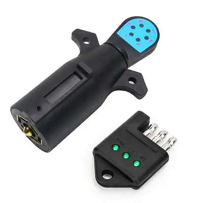  7 Way Blade Trailer Light Wiring Tester Hitch LED 4Pin Plug Connector Adapter  • $15.62