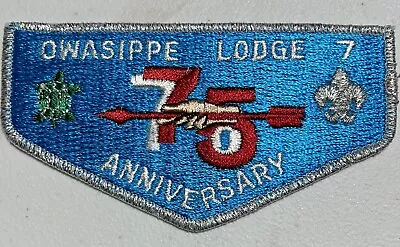 OA Lodge 7 Owasippe 75th Anniversary Flap Chicago Area Council TAS • $7