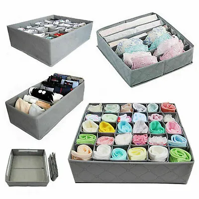 3 Underware Sock Bra Tie Drawer Divders Baby Clothes Organizer Box Multi Purpose • £5.89