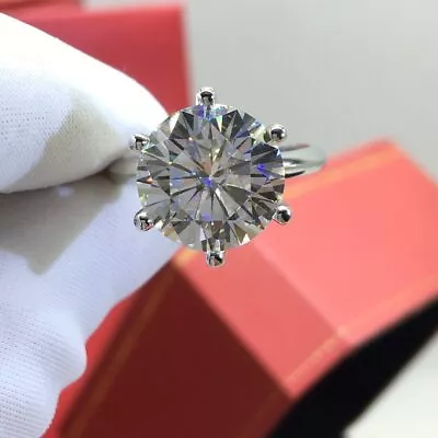 £172.90 • Buy 3.0 Ct Round Cut White Moissanite Engagement Ring In 14k White Gold Plated