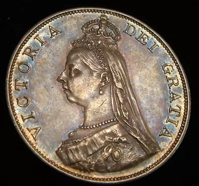 1887 UK Great Britain Queen Victoria Jubilee Silver Double Florin 4 Shillings • $118