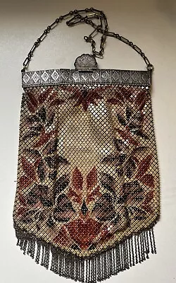 Vintage Mandalian Metal Mesh Flapper Art Deco Evening Bag • $51