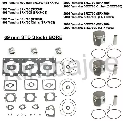 Yamaha SRX 700 S Mountain Listed 69 Mm STD Stock SPI Moly Piston Kits Rebuild • $299.95