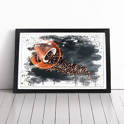 Coffee Beans V3 Wall Art Print Framed Canvas Picture Poster Home Decor • £24.95