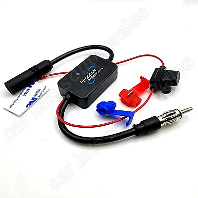 Car Stereo FM AM Active Radio Signal DAB Aerial Signal Amp Amplifier Booster • £12.95