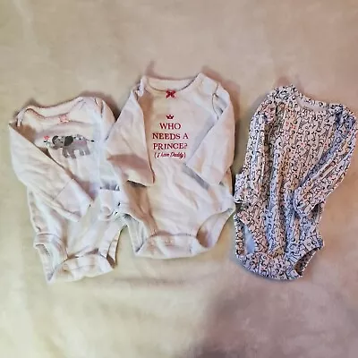 Baby Girls Carters 3 Month NB NB Long Sleeve Bodysuits • $9